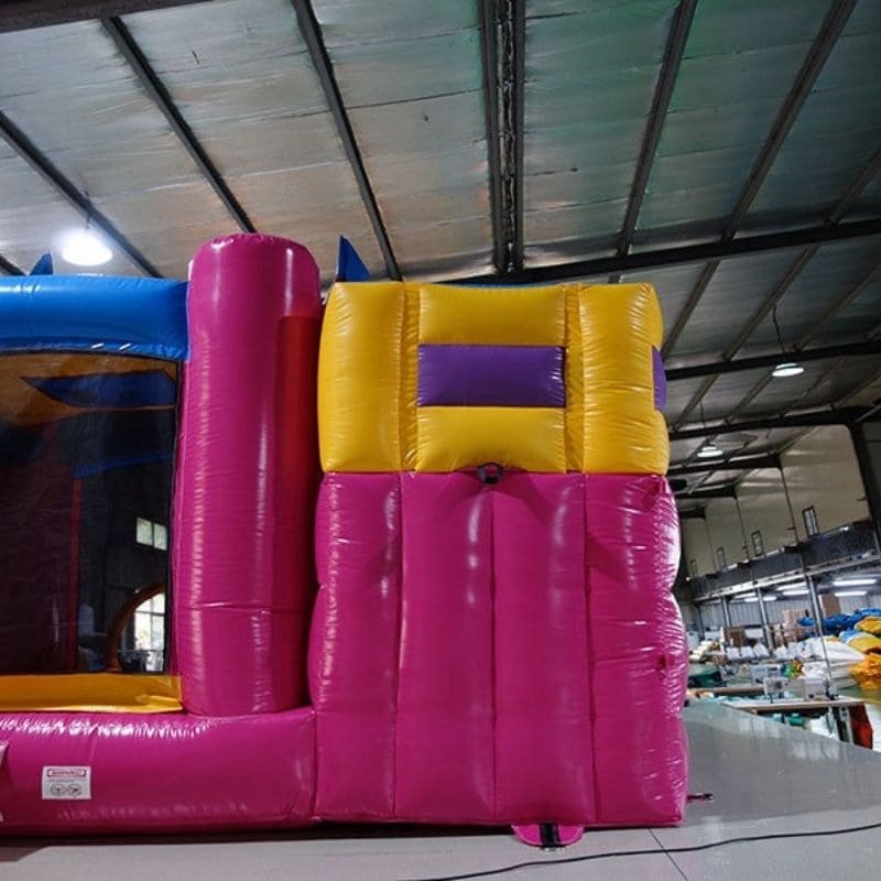 Rear View of Eagle Bounce TB-C-011 Princess Castle Combo Bounce House