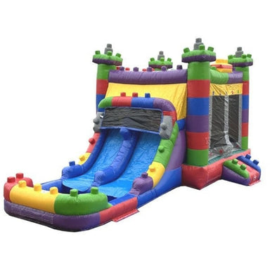 Eagle Bounce Dual Lane Block Water Combo with Slide Front Top Left