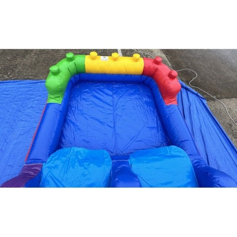 Eagle Bounce Dual Lane Block Water Combo with Slide Pool