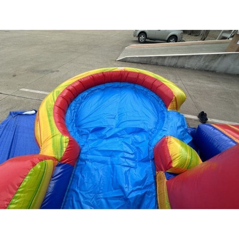 Eagle Bounce Castle Combo Wet n Dry with Slide Bottom of Slide View