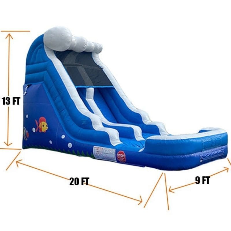 Dimensions Diagram of Eagle Bounce Commercial Inflatable Ocean Themed Water Slide