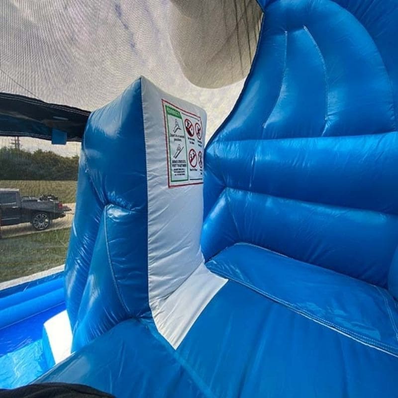 Top of Slide View of Eagle Bounce Inflatable Ocean Themed Water Slide for Sale