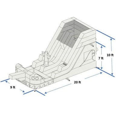 Dimensions Render of Eagle Bounce Pirate Water Slide