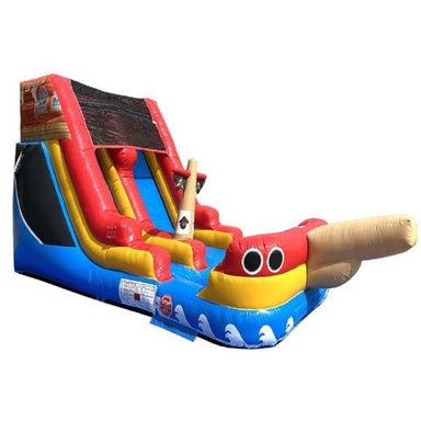 Front Right View of Eagle Bounce Pirate Ship Water Slide