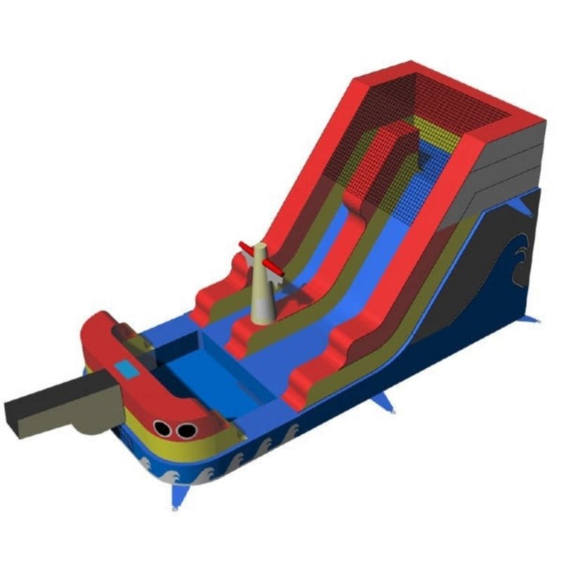Render View of Eagle Bounce Pirate Water Slide