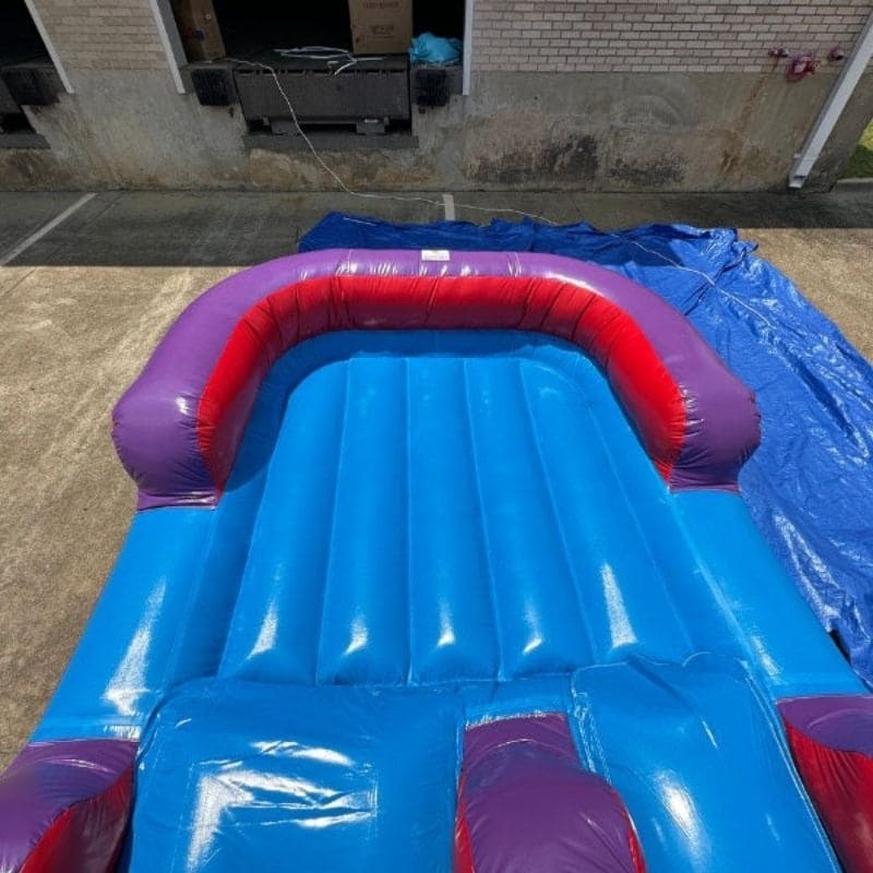 Pool View of Eagle Bounce Purple Palm Tree Water Slide for Sale