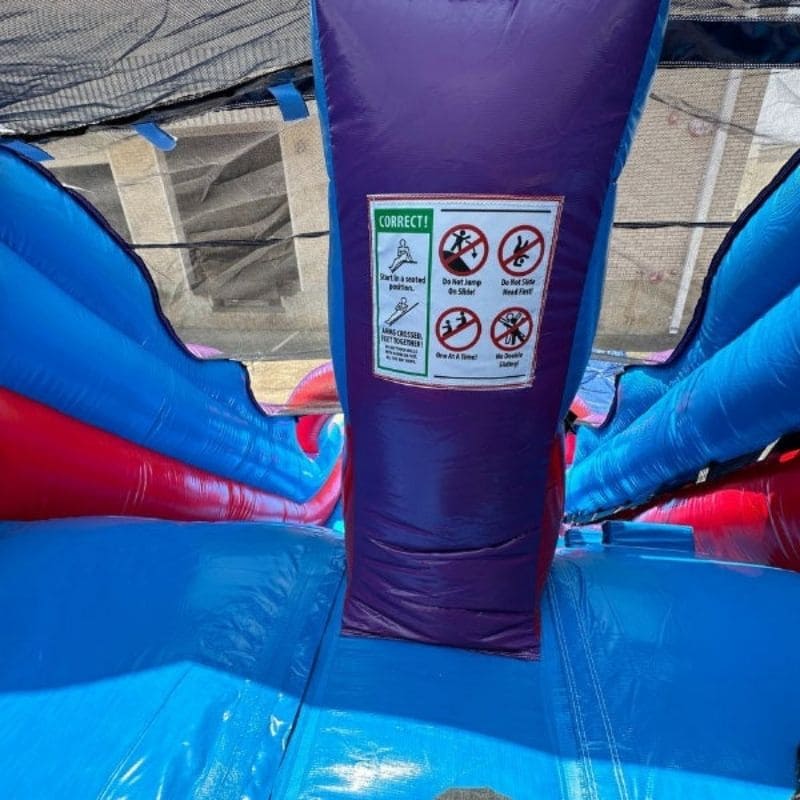 Top of Slide Instructions View on Eagle Bounce Dual Lane Water Slide for Sale