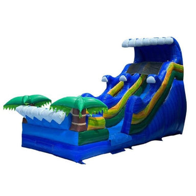 Front Left View of Eagle Bounce 18 FT Tidal Wave Wet and Dry Slide