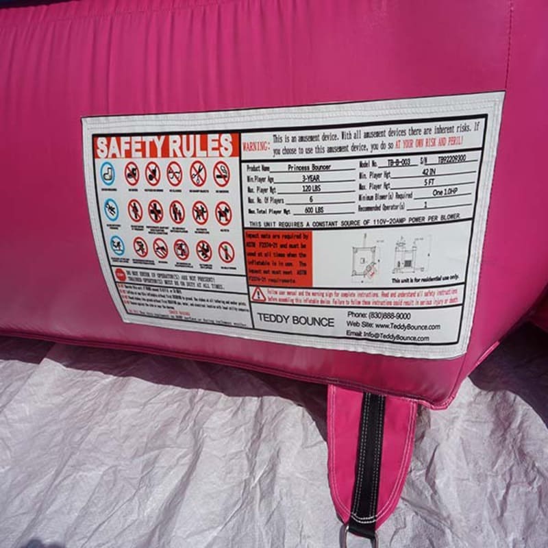 Eagle Bounce Bounce House Princess Castle Safety Rules Info