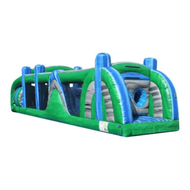 38ft Obstacle Course – Compact Inflatable for Backyard Rentals Front Right View