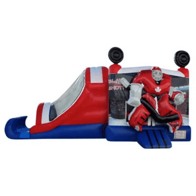 27ft 3D Hockey Combo – Sports-Themed Inflatable for Active Rentals Front View