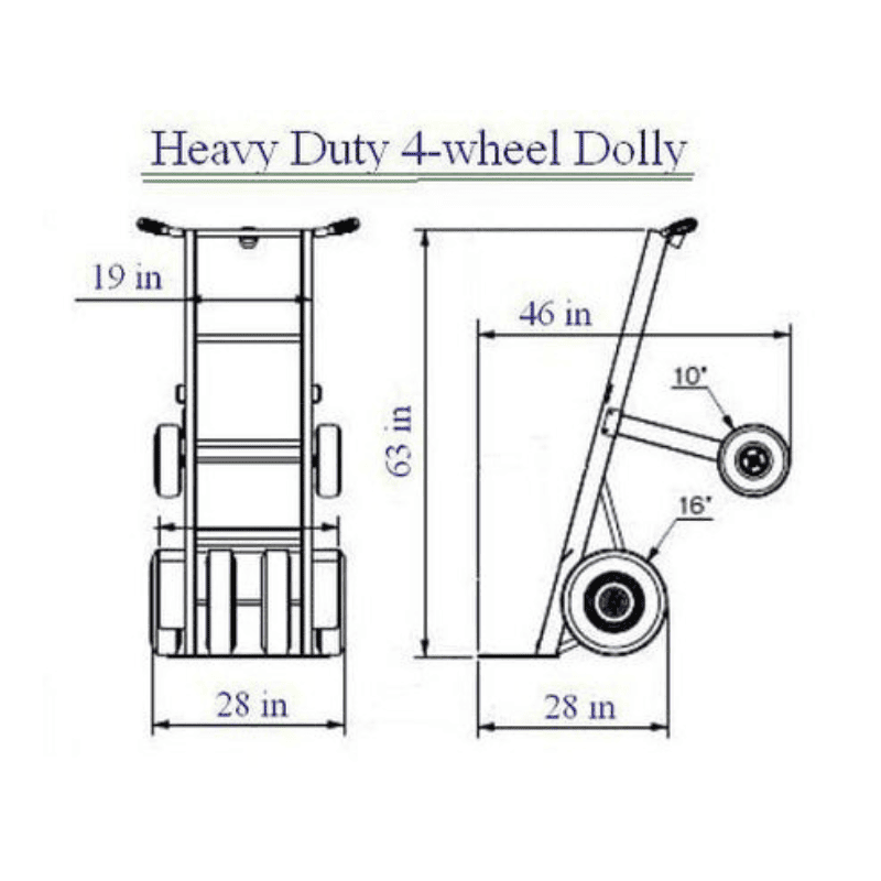 Moonwalk USA Heavy Duty Dolly Measurements
