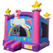 Moonwalk USA Unicorn Bounce House Rainbow Theme Front Left View