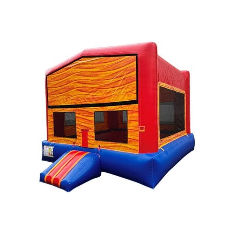 Movie Screen Bounce House Front Left View in Yellow and Red
