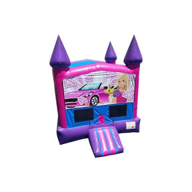 Bouncing Angels Princess Inflatable Jumper with Banner - Commercial-Grade, Wholesale Supplier, 13 ft Bounce House Castle Front View