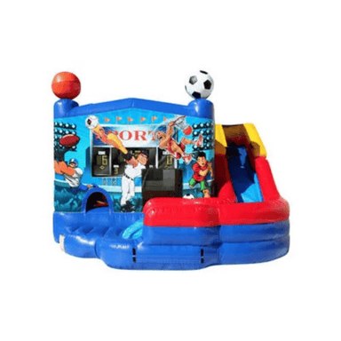 5-in-1 Sport Combo – All-in-One Athletic Inflatable for School Rentals Front View