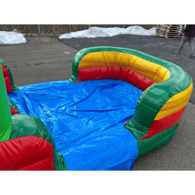 Moonwalk USA 2-Lane Palm Tree Bounce House Combo Wet n Dry Pool View
