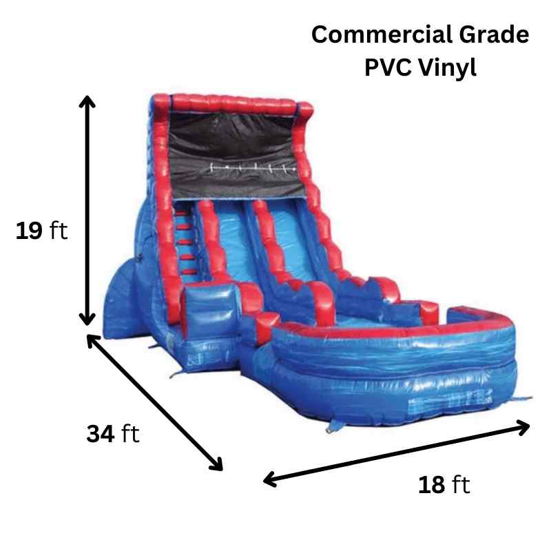 Moonwalk USA 19'H 2-Lane Tsunami Water Slide Wet n Dry