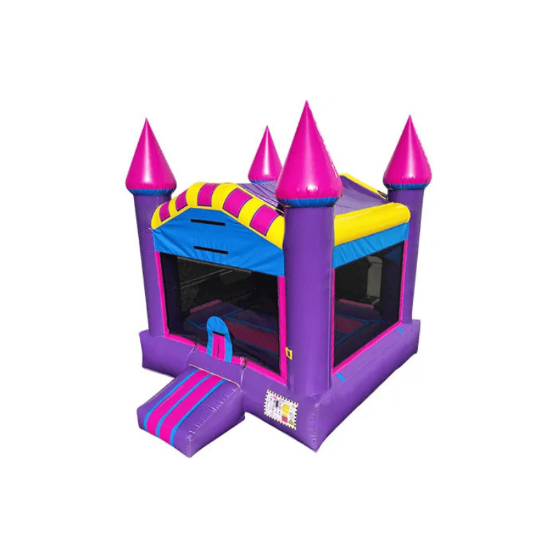 13 ft Classic Princess Inflatable Bounce House in Pink and Purple Front Left View