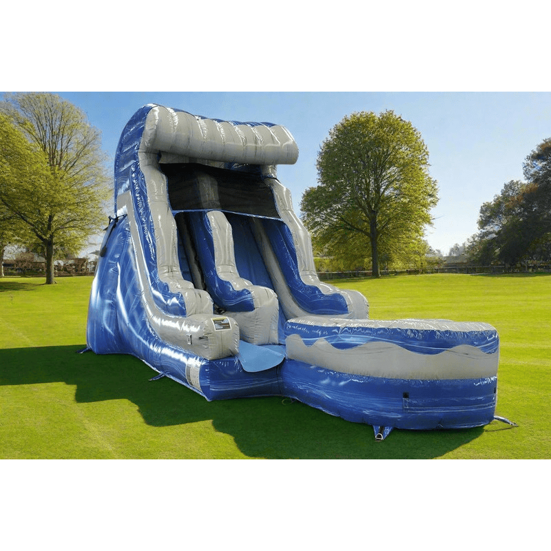 12' Ocean Wave Waterslide with Pool in Blue