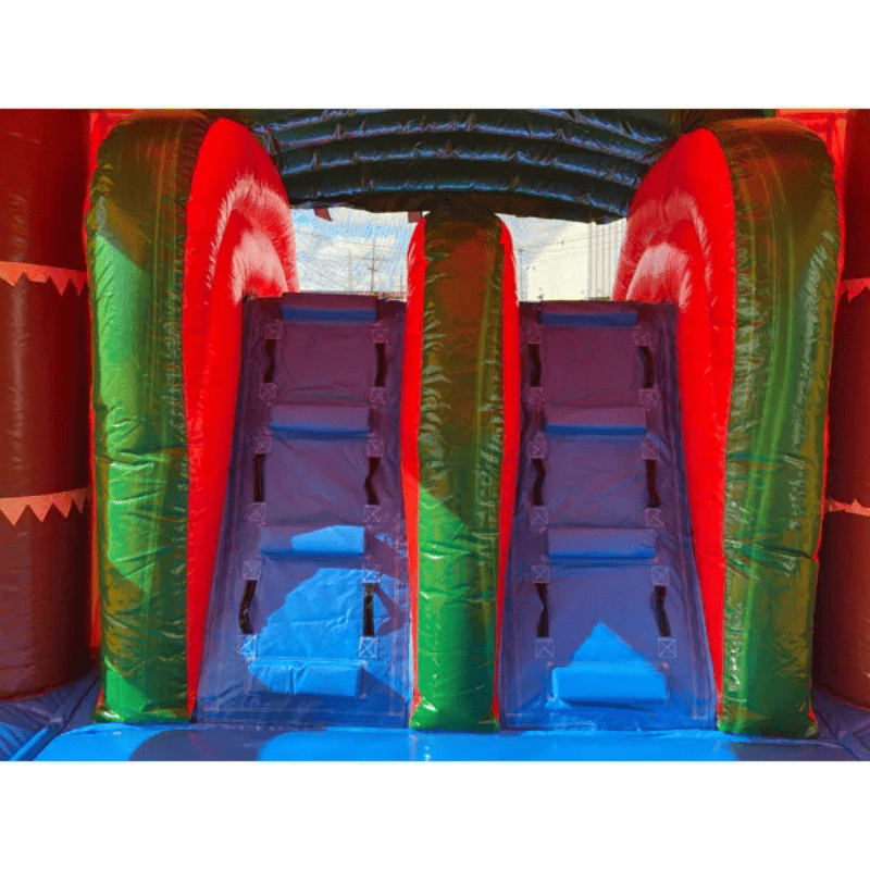 Moonwalk USA 2-Lane Palm Tree Bounce House Combo Wet n Dry Ladder View