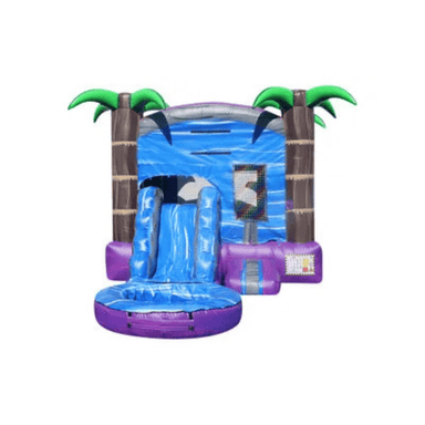 Tropical Water Combo – Dual-Purpose Bounce House Front View
