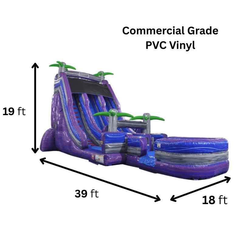 Moonwalk USA 22'H 2-Lane Purple Water Slide Wet n Dry