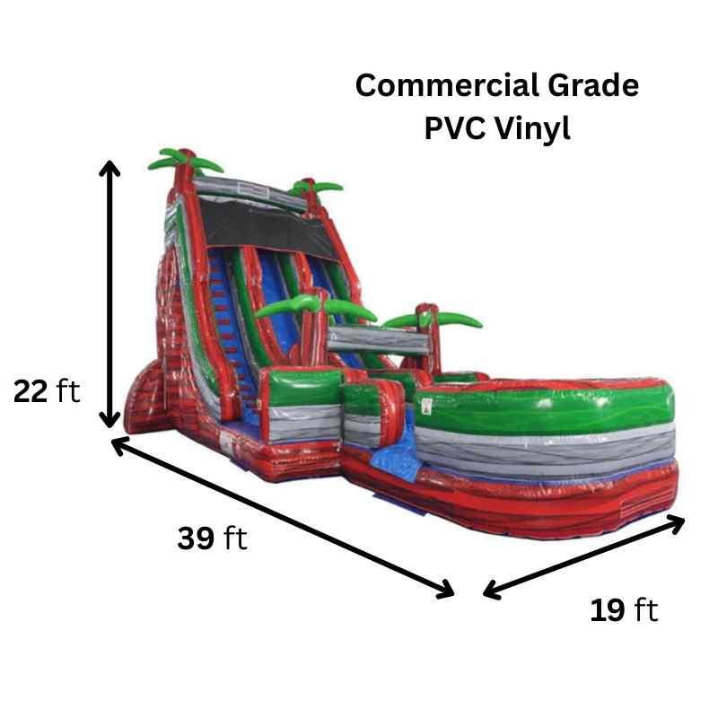 Moonwalk USA 22'H 2-Lane Fire Water Slide Wet n Dry