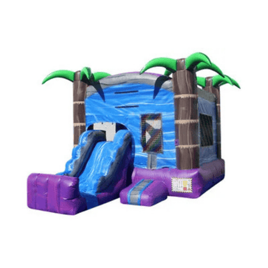 Tropical Water Combo – Dual-Purpose Bounce House Front Left View