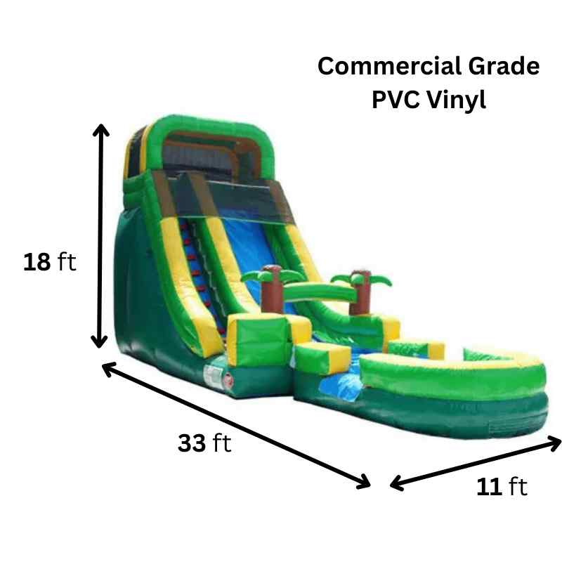 Moonwalk USA 18'H Palm Tree Screamer Water Slide w/ Slip n Splash