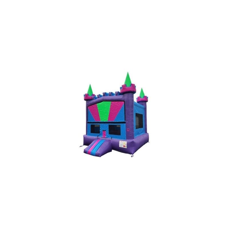 Bouncing Angels Super Bright Bounce House - 13 FT Neon Castle Front Left View