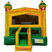 Moonwalk USA Fiesta Castle Bounce House in Green and Yellow Front View