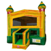 Moonwalk USA Fiesta Castle Bounce House in Green and Yellow Front Left View