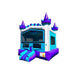 Bouncing Angels Modern Inflatable Jumper Castle Bounce House in Purple White Blue Front Left View