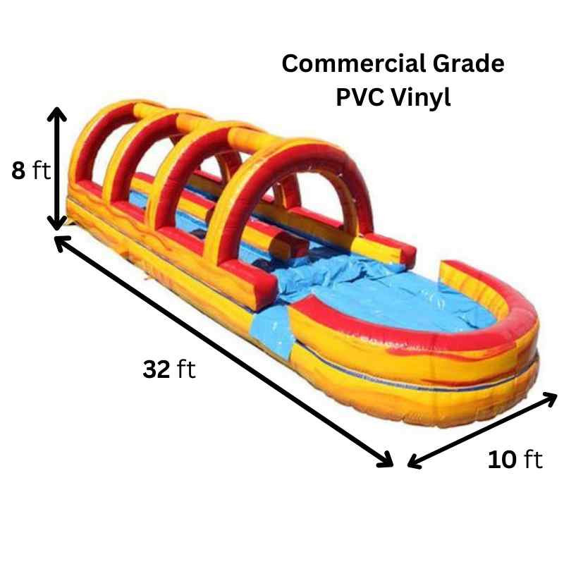 Moonwalk USA 19'H 2-Lane Volcano Screamer Water Slide w/ Slip n Splash