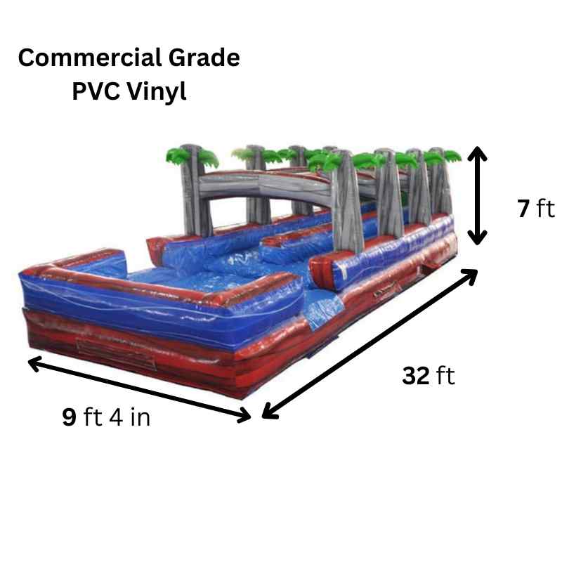 Moonwalk USA 22'H 2-Lane Fire Screamer Slide w/ Slip n Splash
