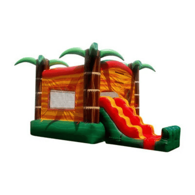 21ft Tropical Paradise Combo – Compact Island-Style Inflatable for Rentals Rear Right View