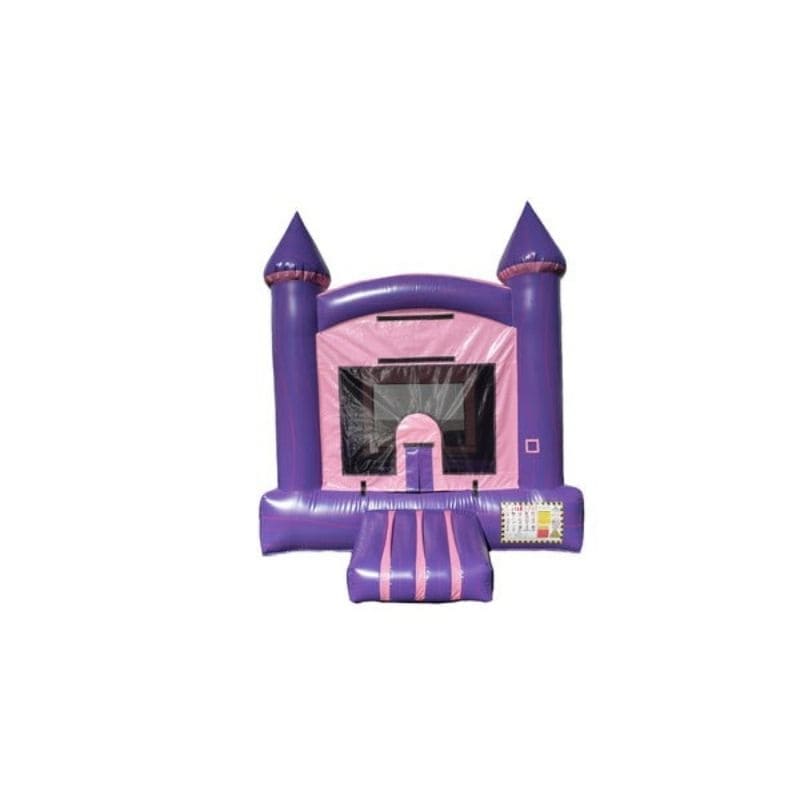 Bouncing Angels Fun Size Girly Castle Bounce House in Pink and Purple Front View