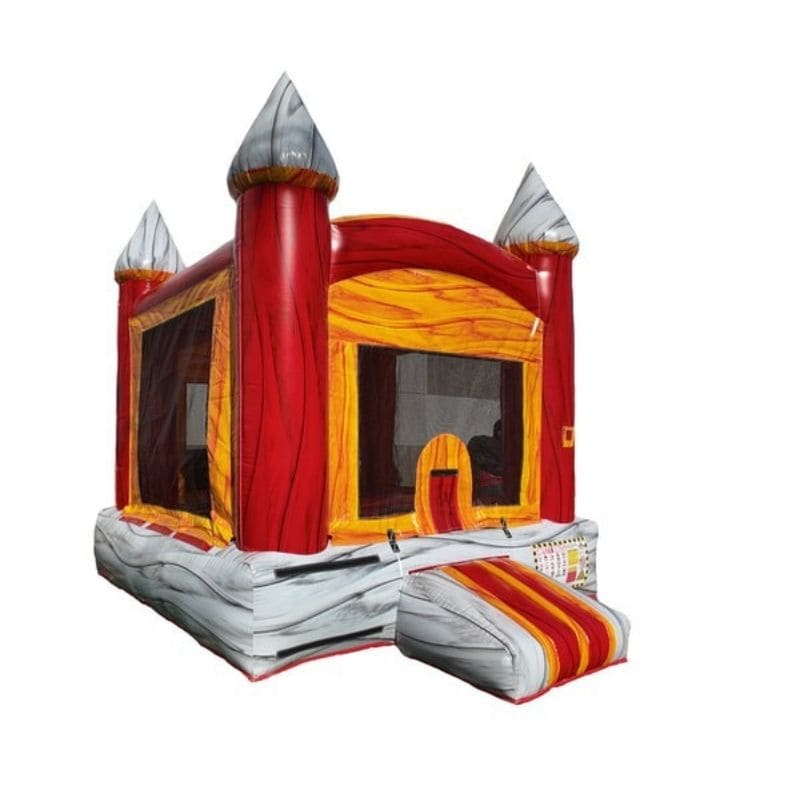 Bouncing Angels Fun Size Lava Castle Bounce House Front Right View