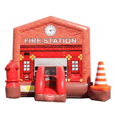 Moonwalk USA Fire Station Bouncy House Front View