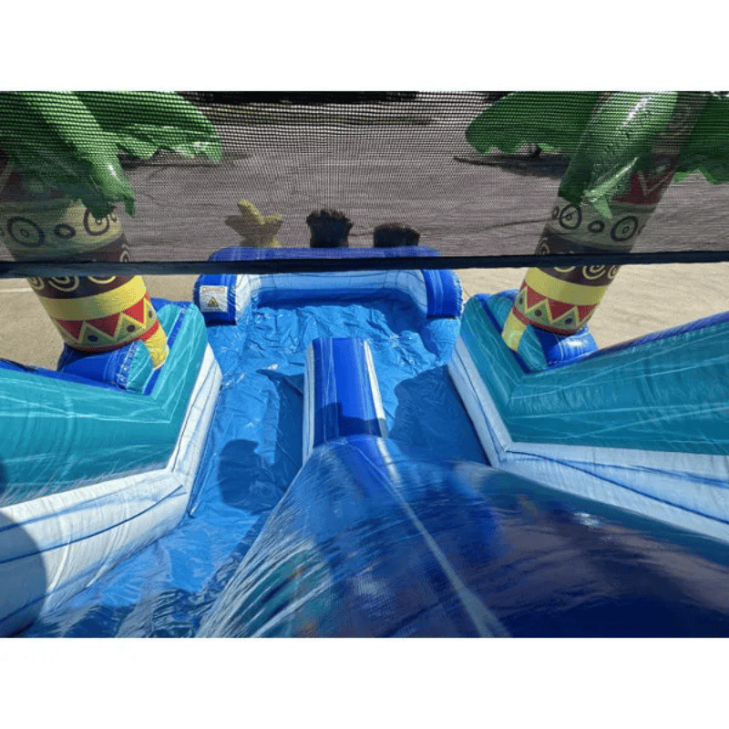 Moonwalk USA 45'L Tiki Obstacle Course Wet n Dry Slide Slide View
