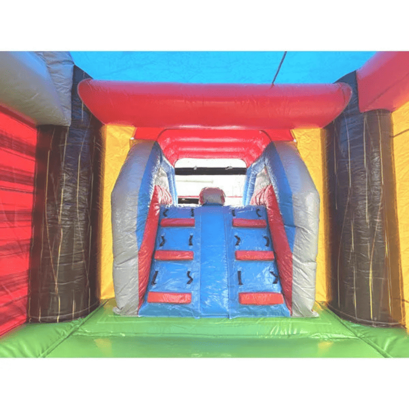 Moonwalk USA 2-Lane Firetruck Bounce House Combo Wet n Dry Ladder View