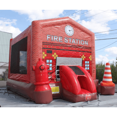 Moonwalk USA Fire Station Bouncy House Front Right View