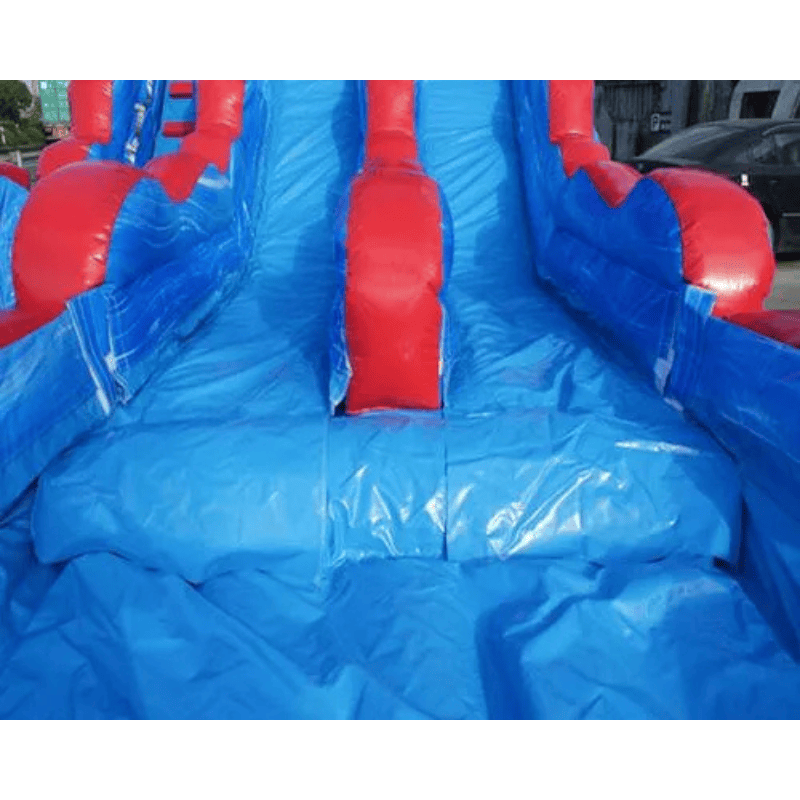 Moonwalk USA 19'H 2-Lane Tsunami Water Slide W n D Bottom of Slide View