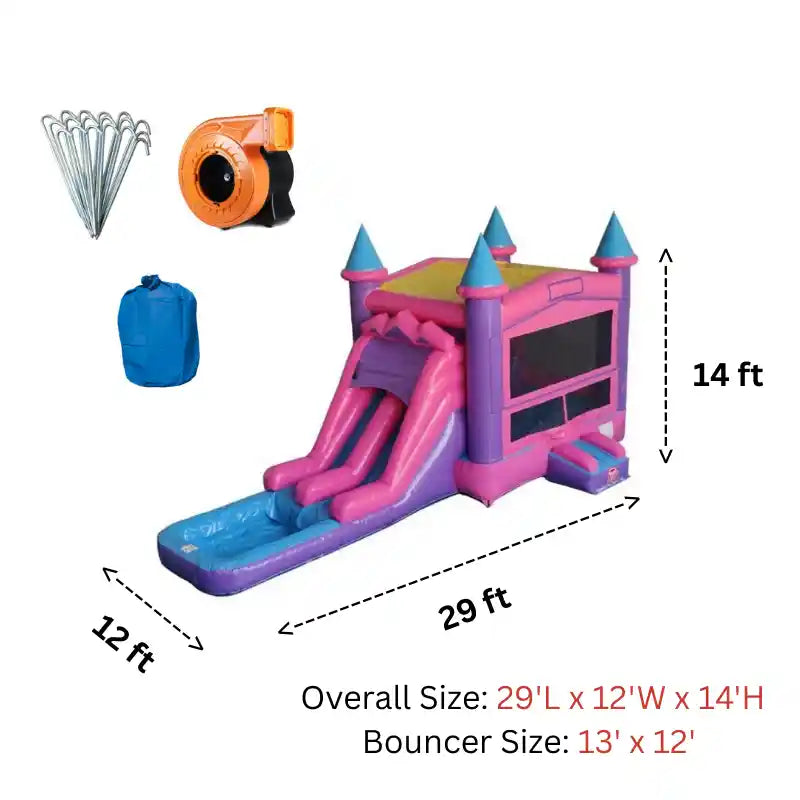 Eagle Bounce 5 in 1 Pink Castle Combo Bounce House