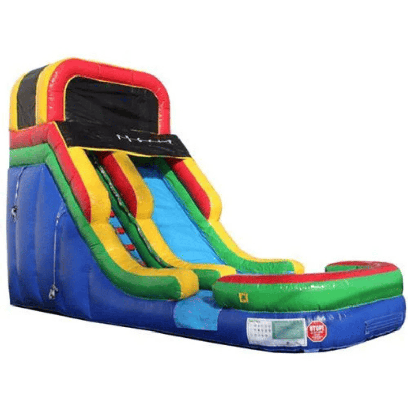 Moonwalk USA 16'H Rainbow Water Slide Wet n Dry Front Right View
