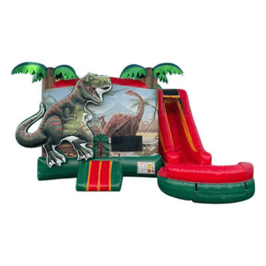 5-in-1 Dinosaur Combo – Prehistoric-Themed Bounce and Slide Unit Front View