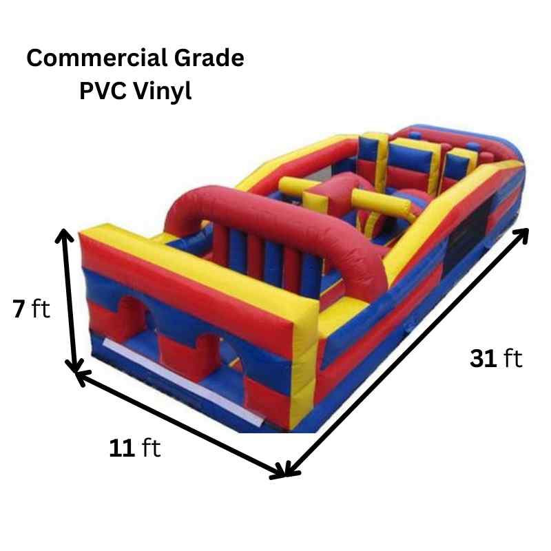 Moonwalk USA 62'Lx15'H Red Wet Dry Inflatable Obstacle Course