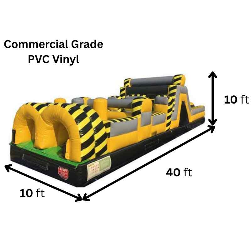 Moonwalk USA 85'L Construction Obstacle Course with Removable Pool