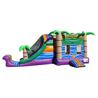 27ft Tropical Breeze Combo – Vibrant Island Style Inflatable for Rentals Front View